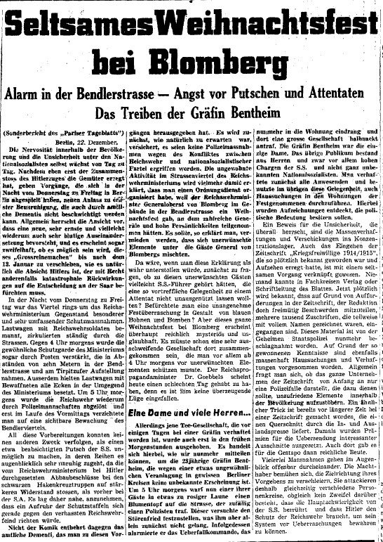 Ein Zeitungsartikel über Prinzessin Bentheim Ein Zeitungsartikel über Prinzessin Bentheim