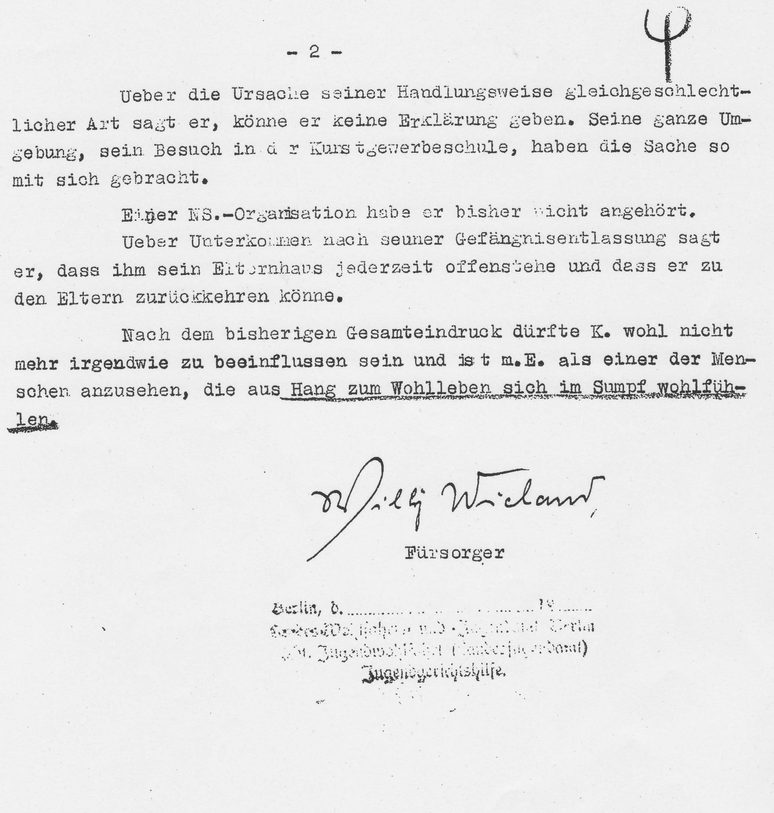Fürsorgebericht Fürsorgebericht