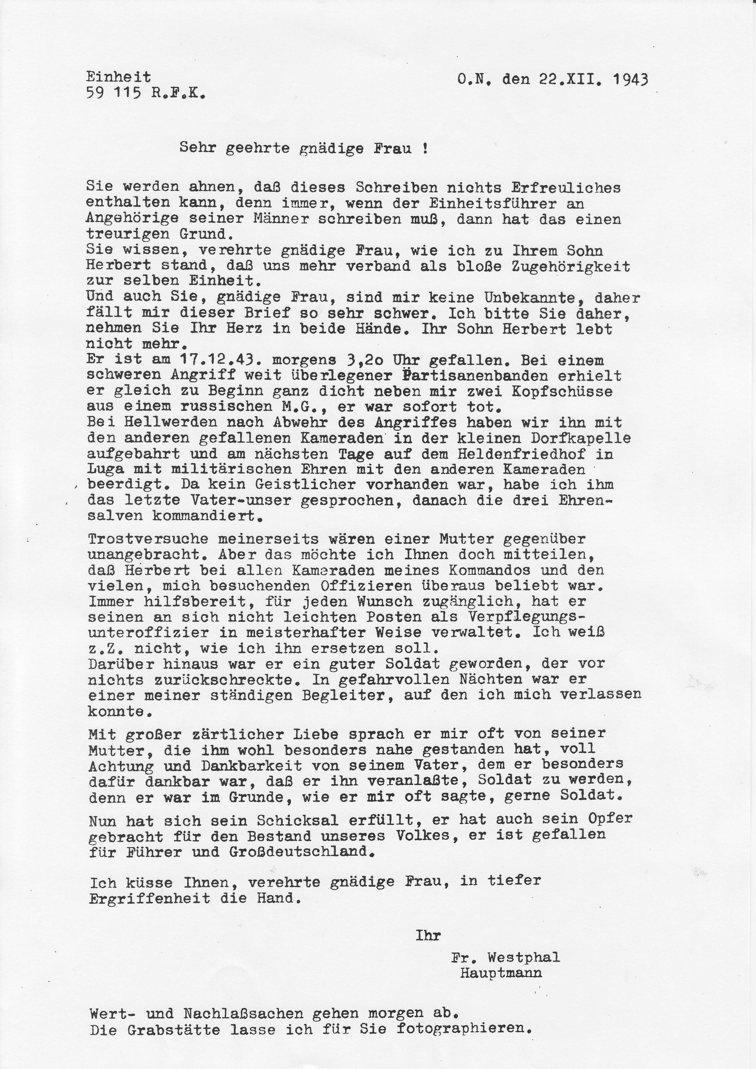 Der Brief an Erwins Mutter Der Brief an Erwins Mutter