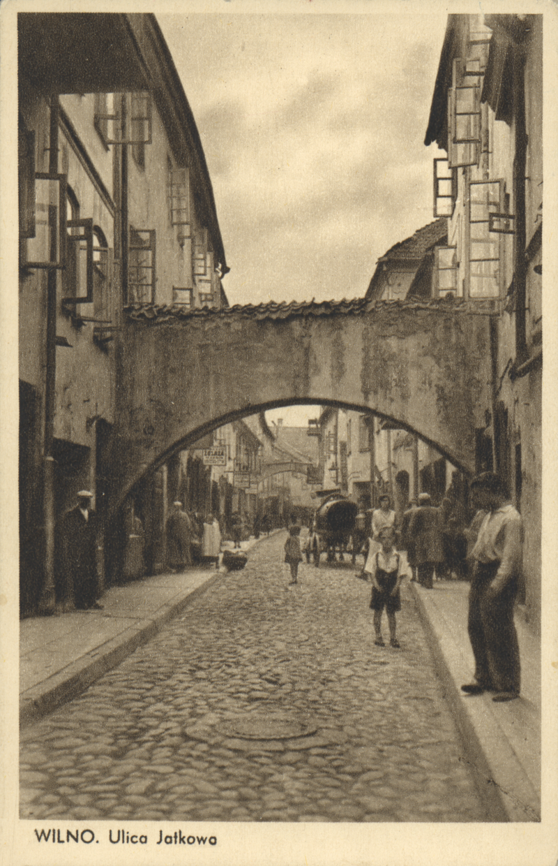 Postkarte mit einer Straße Wilnas