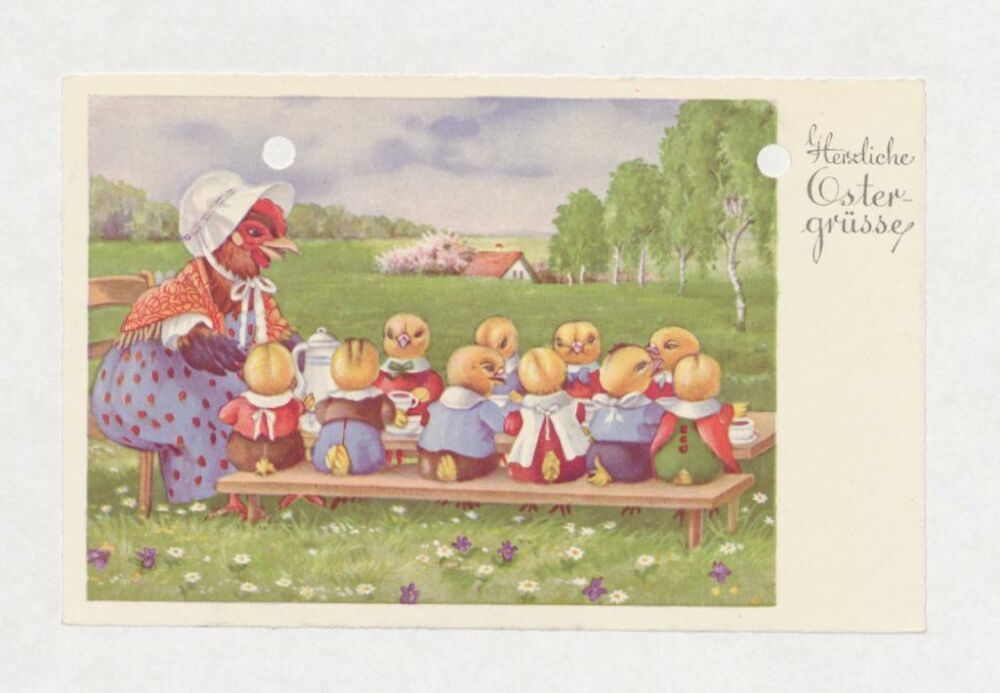 Postkarte mit Ostergrüßen von Ursulas Pflegemutter