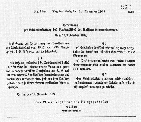 Verordnung im Reichsgesetzblatt