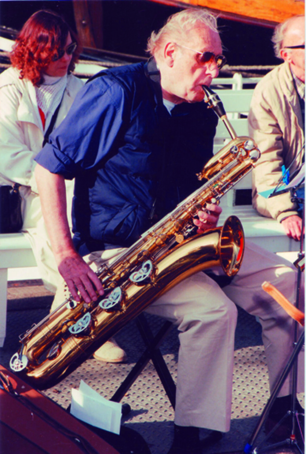 Hans Peter Viau mit Saxophon, 1990er Jahre